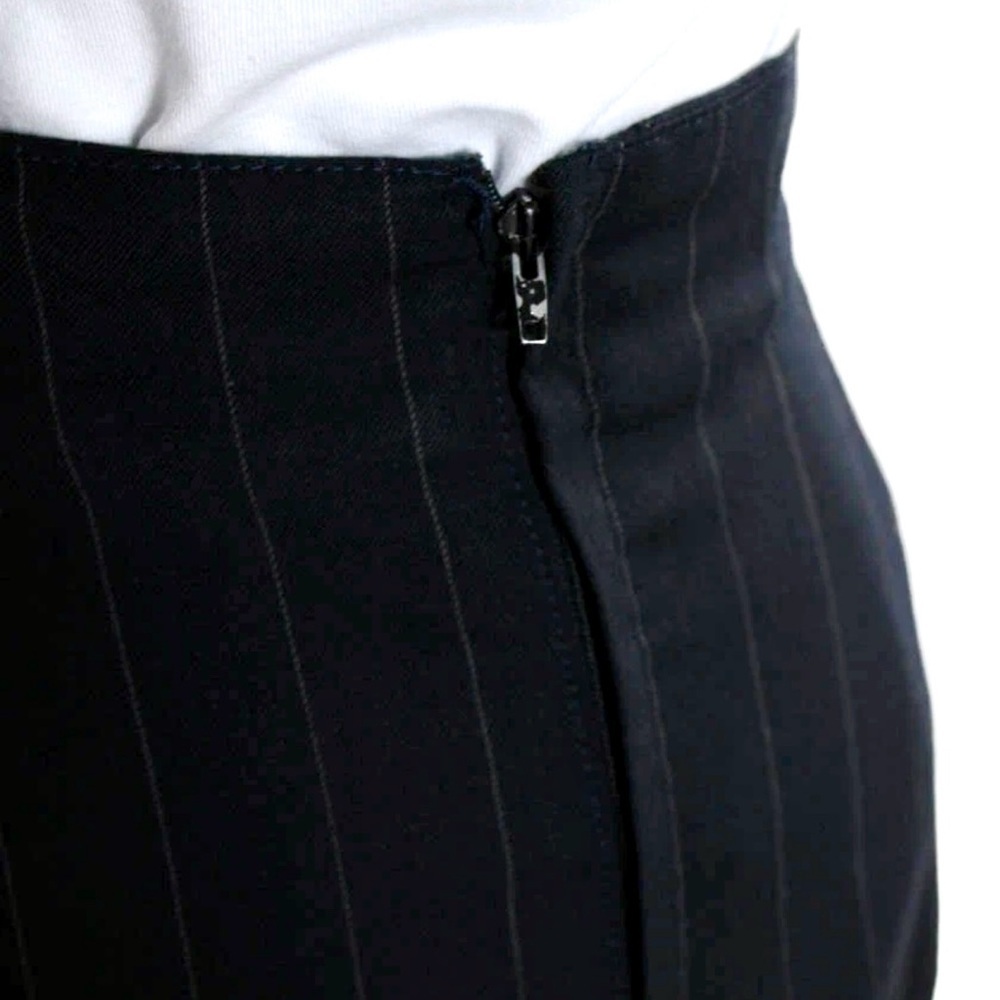 Gianni Versace Couture Vintage Pinstripe Black Pencil Skirt 100% Wool Size 38 EU - Picture 3 of 5